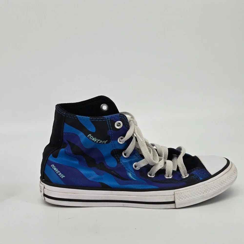 Converse Chuck Taylor All Star High Top Blue Camo Youth Sneakers Size 3